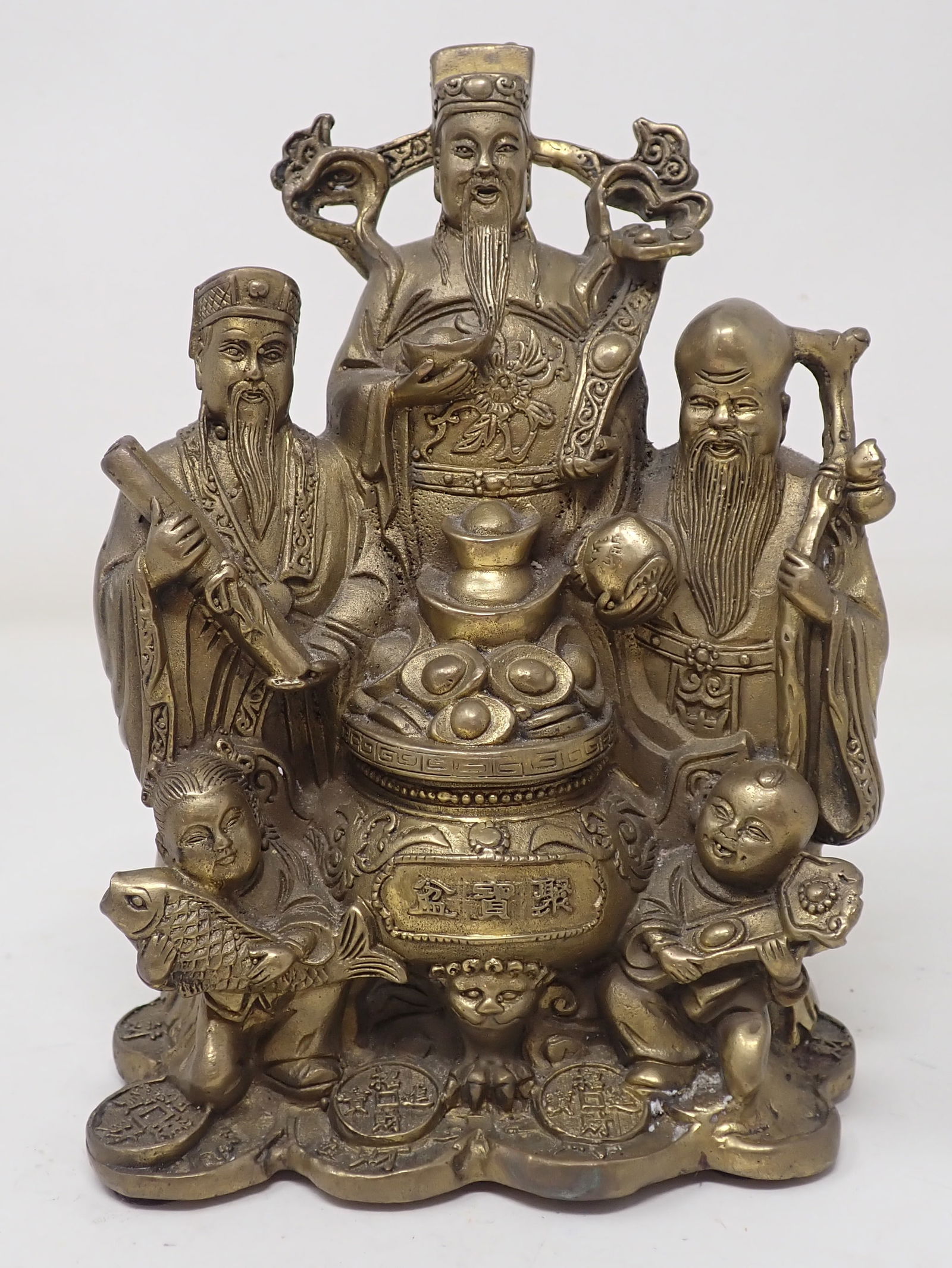 Chinese Three Wise Men Brass Statue (1 of 5)