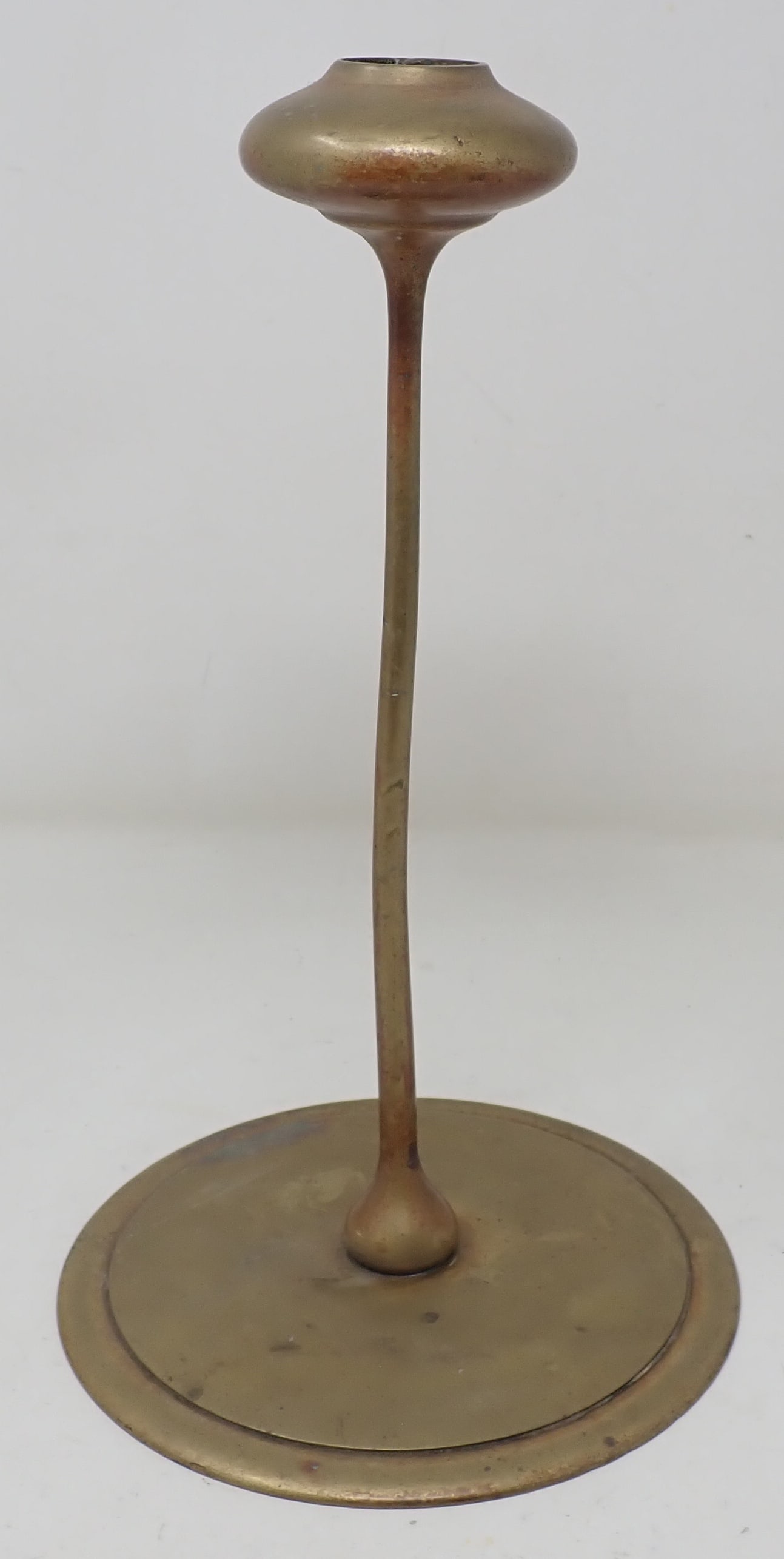 Early Brass Candlestick: Approx 6 1/4" in diameter at base and 11 1/4" tall. Shipping available