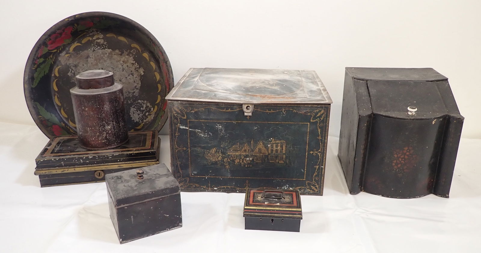 Tin Document Boxes Tea Caddy / Box & Misc (1 of 8)