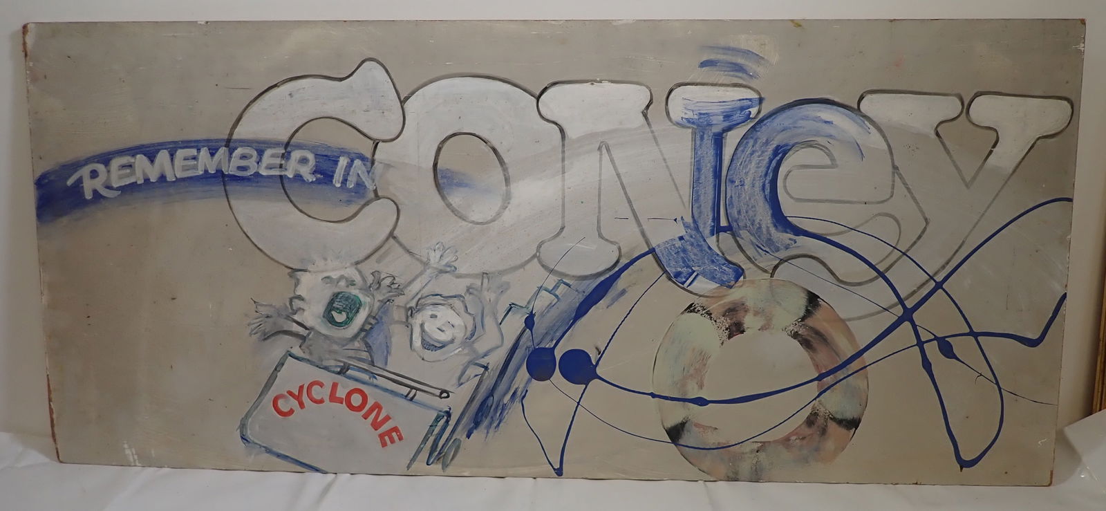 John Reilly Coney Island Oil on Board Painting (1 of 4)