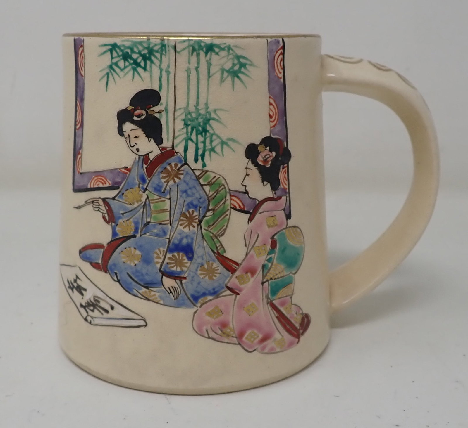 Oriental Mug: Apprx 3 5/8" in diameter and 4" tall. Shipping available