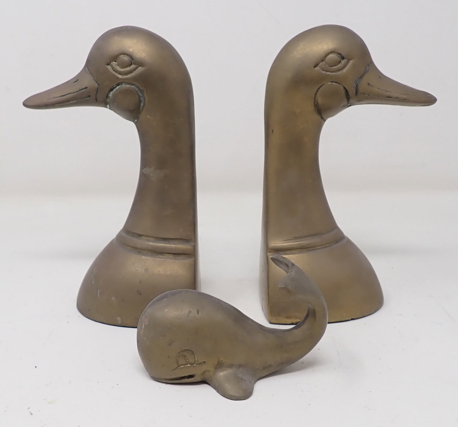 Brass Duck Bookends & Penco Whale: Bookends are apprx 6" tall. Shipping available