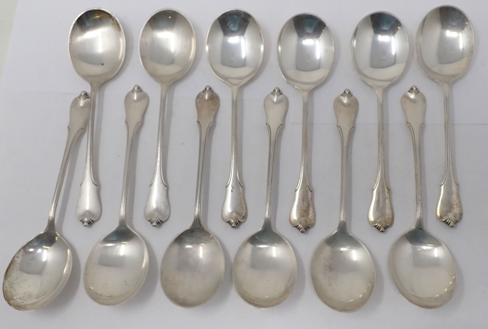12 Wallace Sterling Silver Soup Spoons (1 of 3)