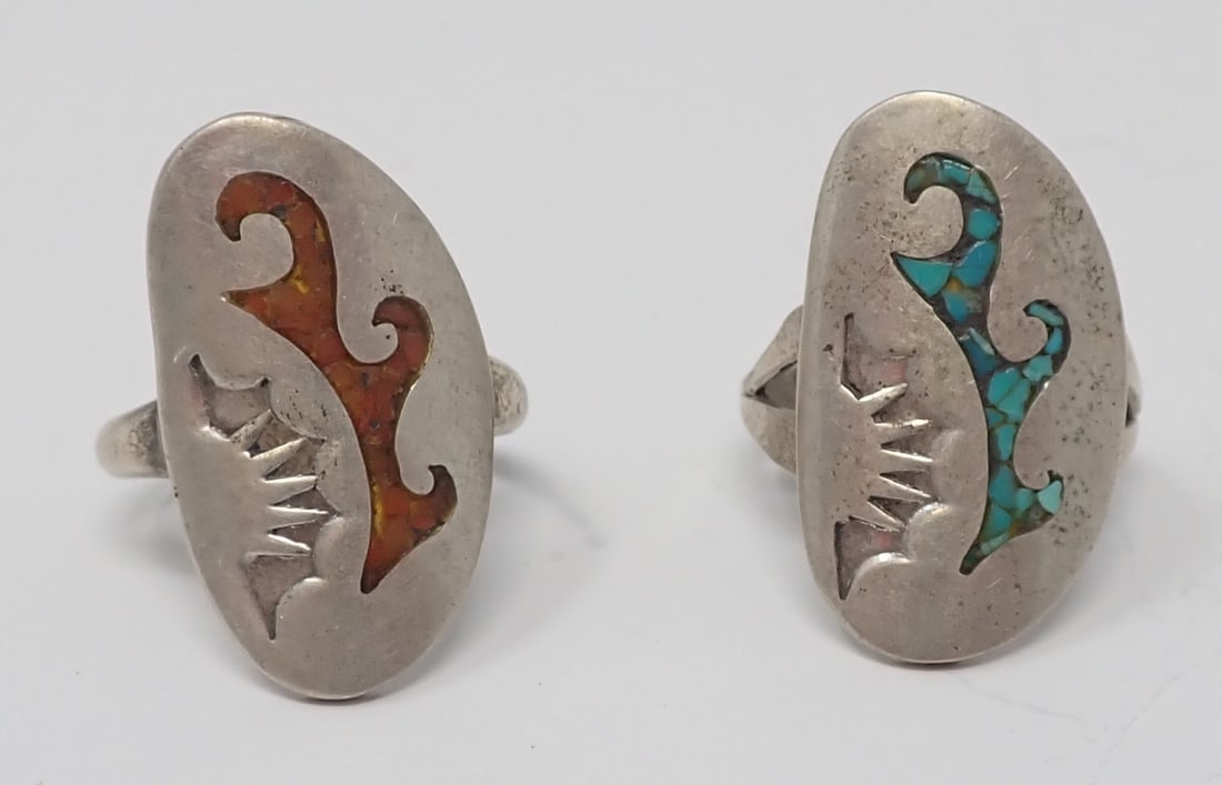 Two Native American Silver Rings, Matching (1 of 4)