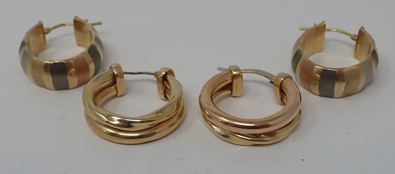 2 Pair of Italian Gold Hoop Earrings (1 of 5)