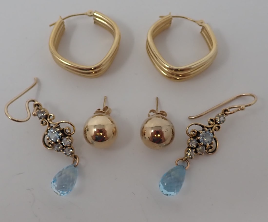 3 Pair of Gold Earrings (1 of 8)