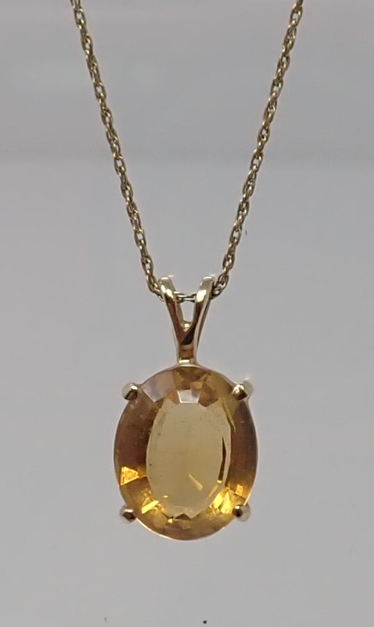 Citrine Pendant on Chain (1 of 4)