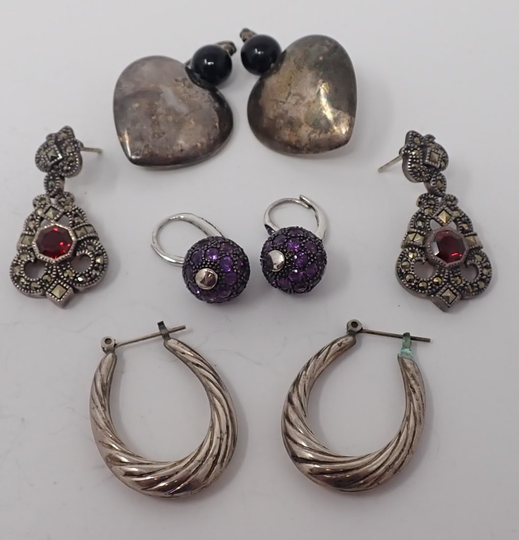 4 Pair of Sterling Earrings (1 of 7)