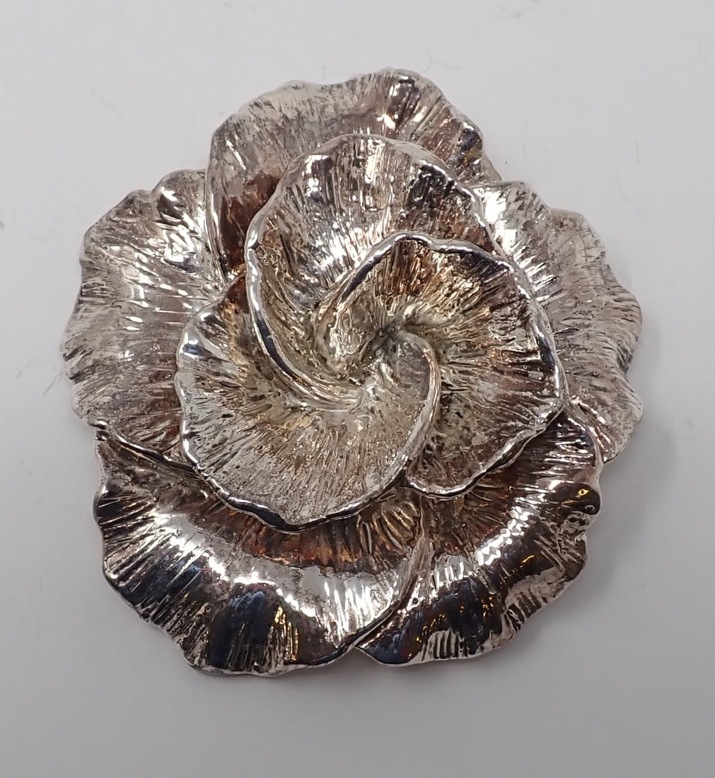 Huge Electroformed Sterling Floral Brooch (1 of 4)
