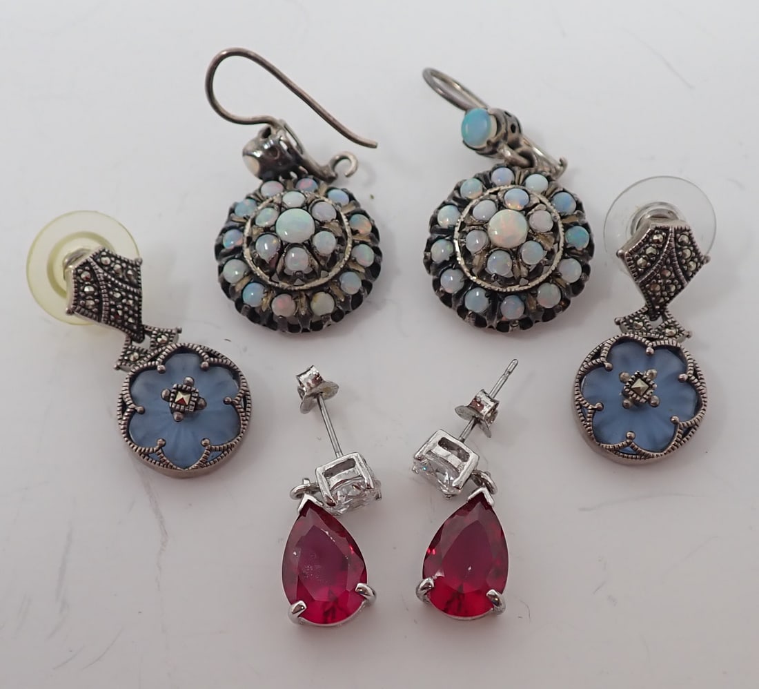3 Pair of Sterling Earrings (1 of 6)