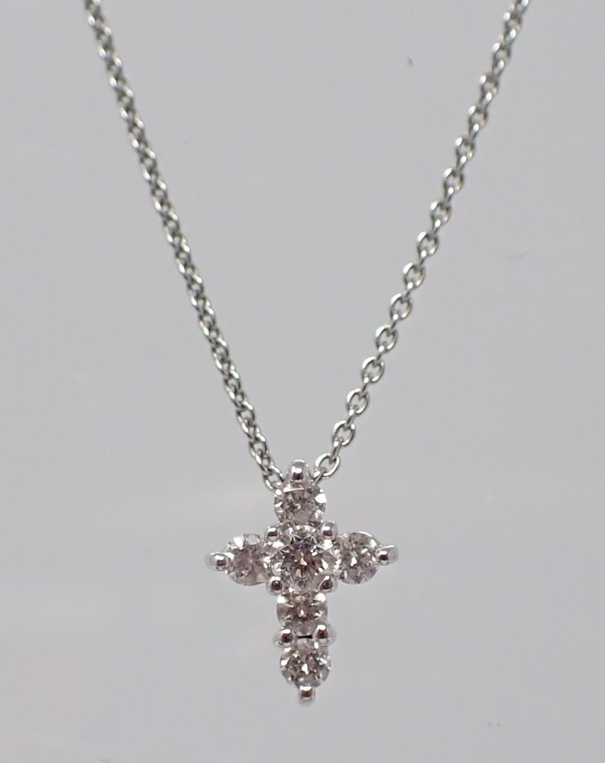 Diamond Cross Pendant with White Gold Chain (1 of 7)