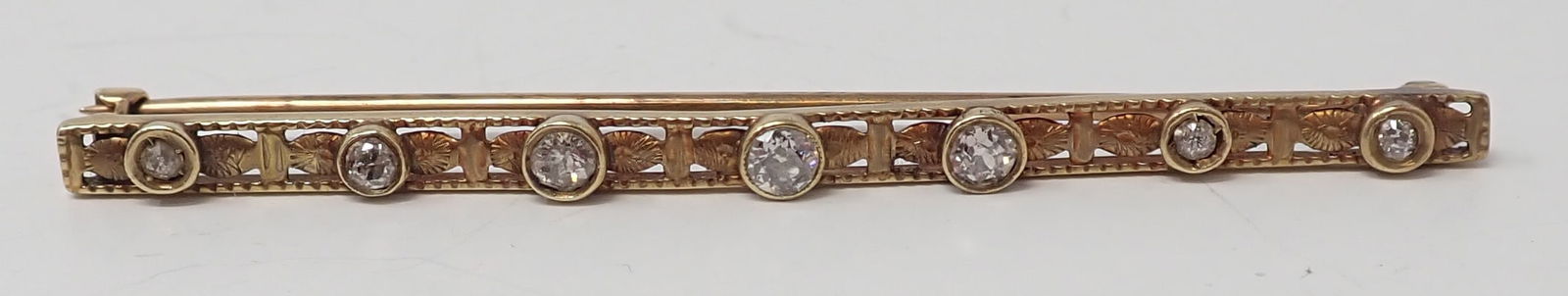 Gold and Diamond Bar Pin (1 of 5)
