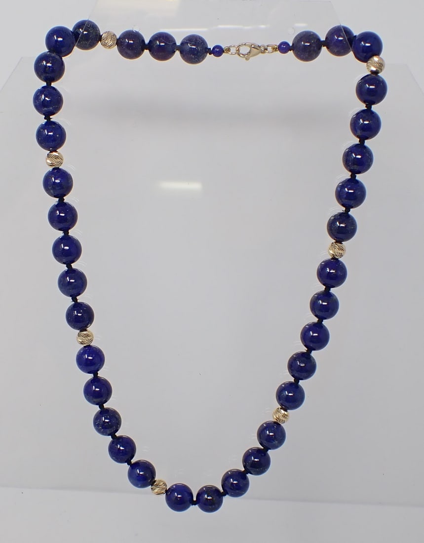Gold and Lapis Beaded Necklace (1 of 3)