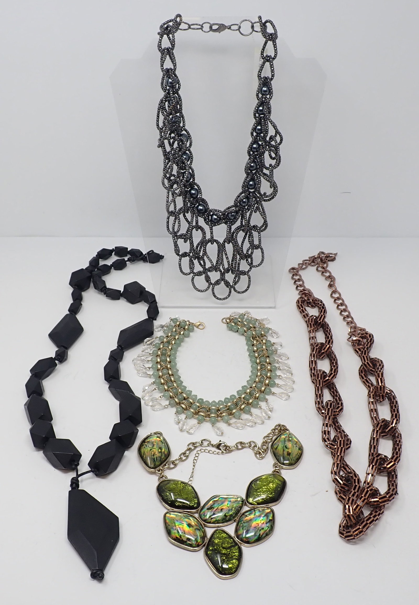 Chunky Costume Necklaces: Includes a Danielle Stevens choker; Amrita Singh; ebony; etc.