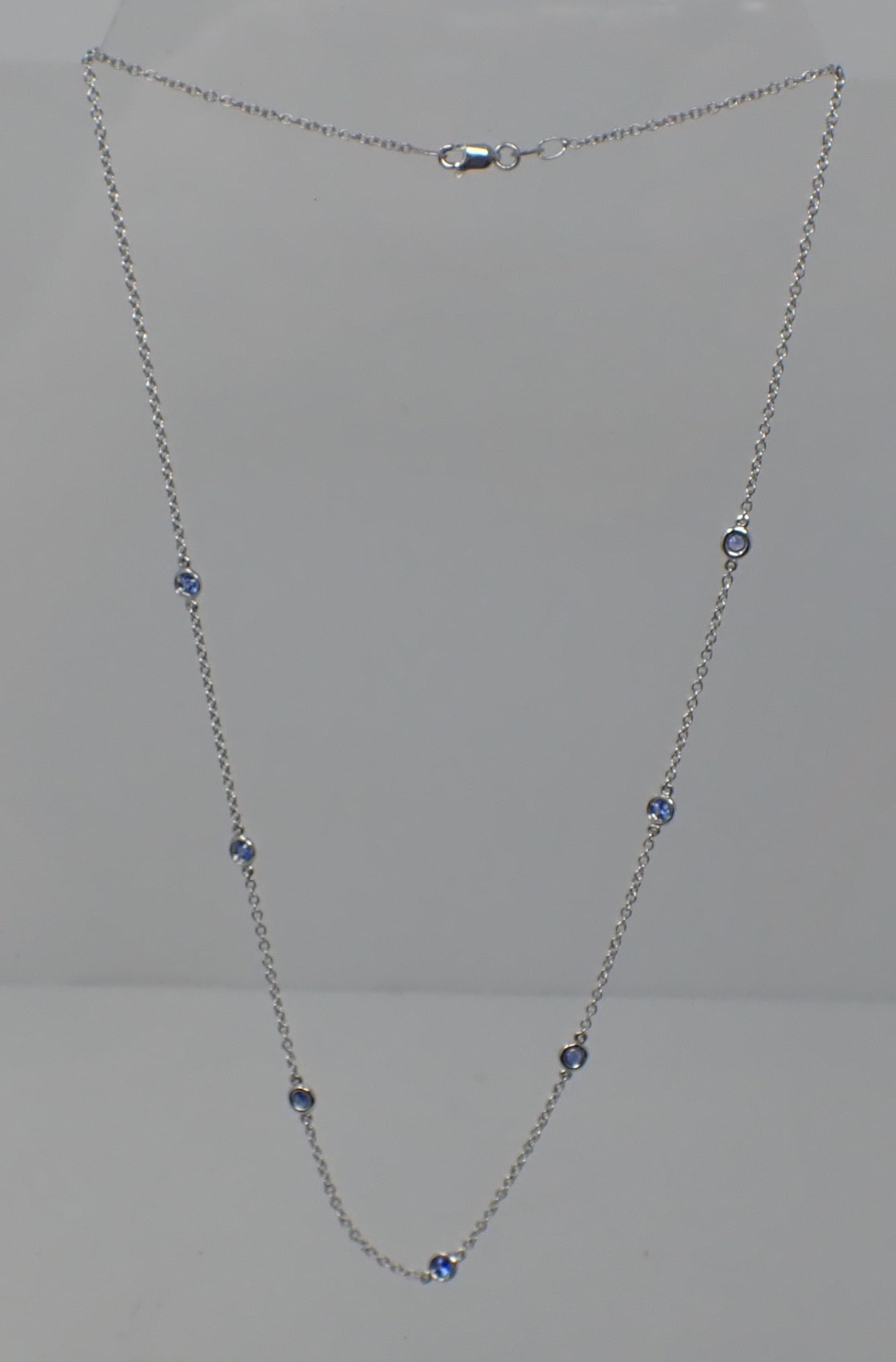 White Gold and Sapphire Chain Necklace (1 of 4)