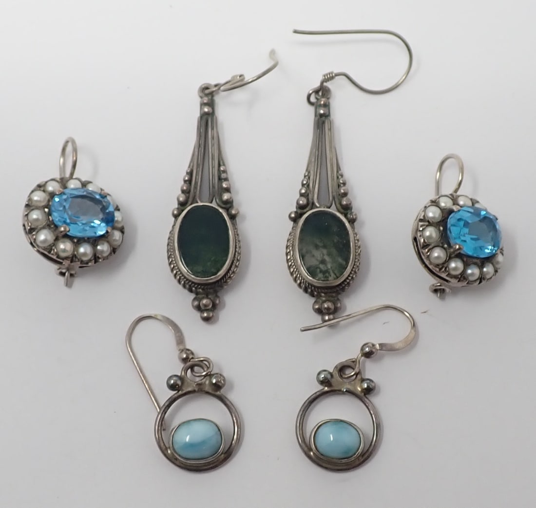 3 Pair Sterling Earrings (1 of 4)