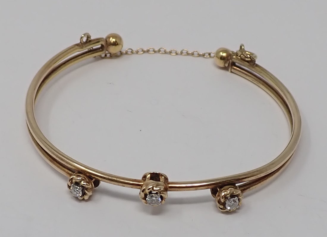 Gold and Diamond Cuff Bracelet (1 of 6)