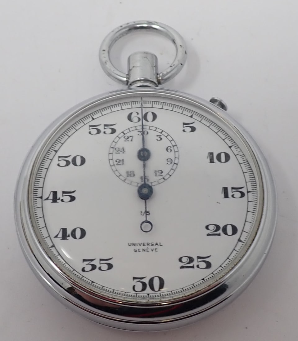 Universal Geneve Stopwatch: Disconnected stem, stainless steel case, unknown working condition