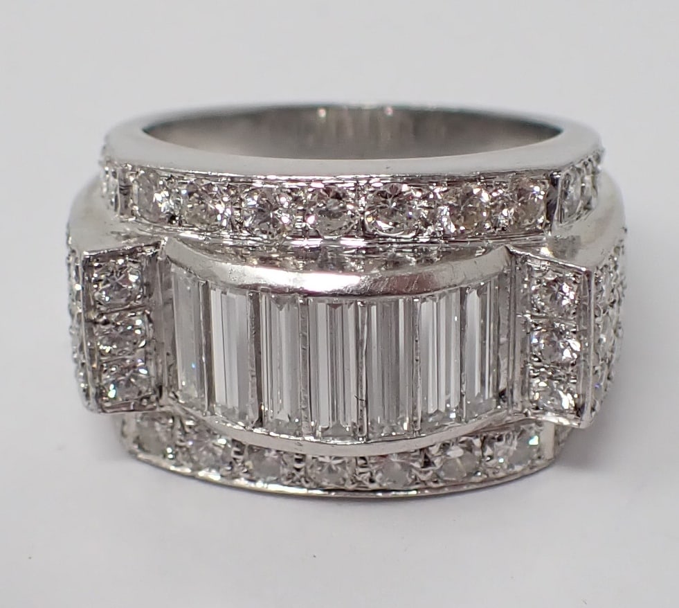 Platinum and Diamond Dinner Ring (1 of 4)