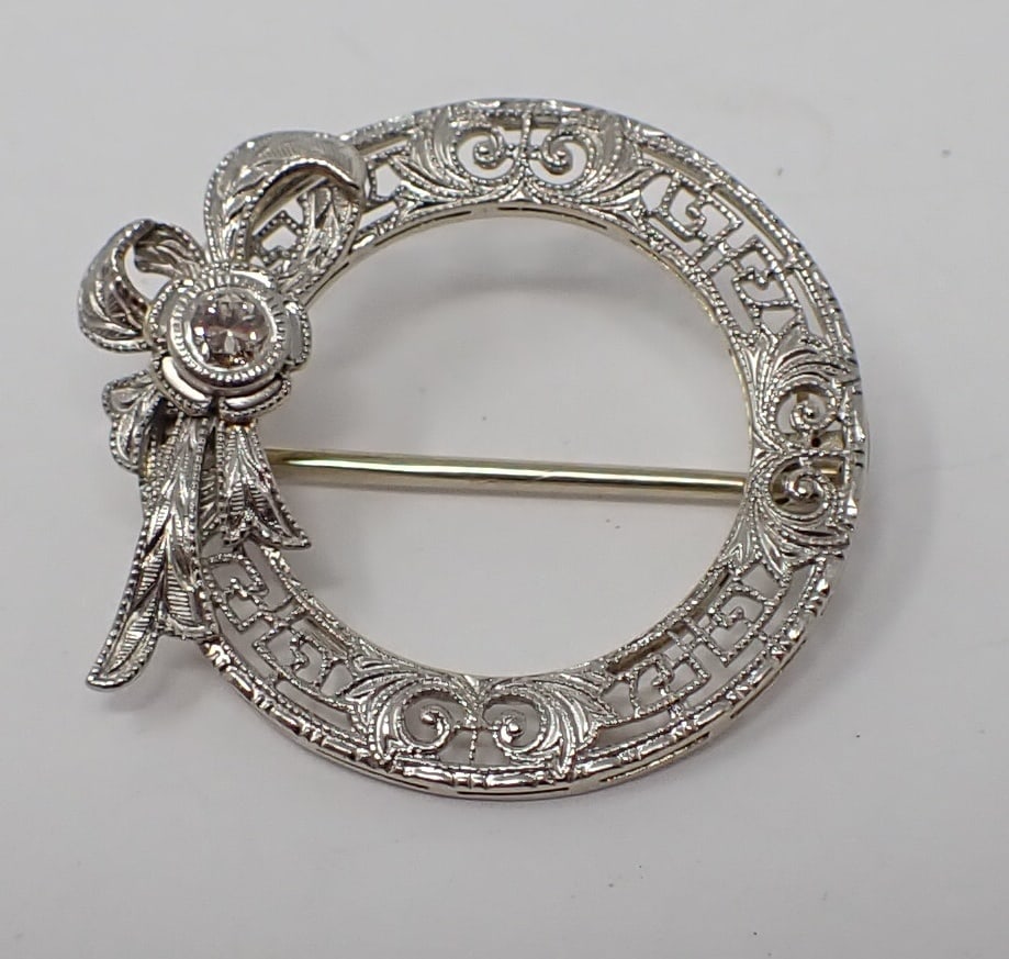 Gold and Diamond Circle Pin (1 of 3)