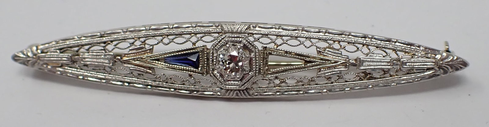 Gold and Diamond Bar Pin (1 of 4)