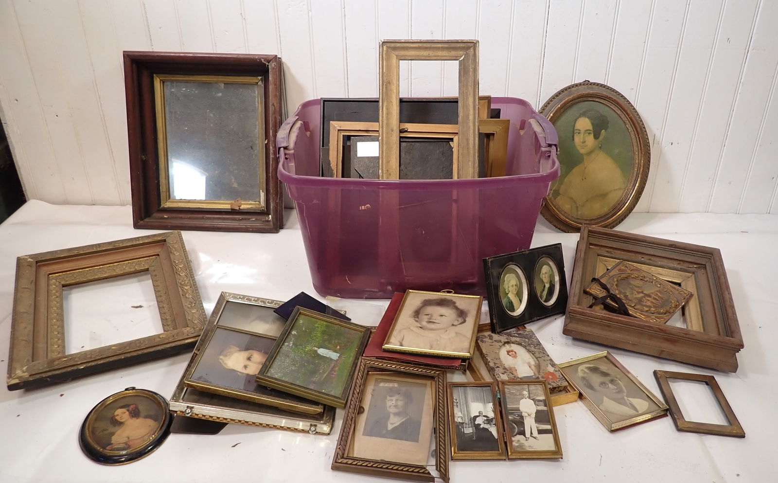 Picture Frames & Photographs: Back left mirror is approx 12" x 14". No in house shipping. Must take all.