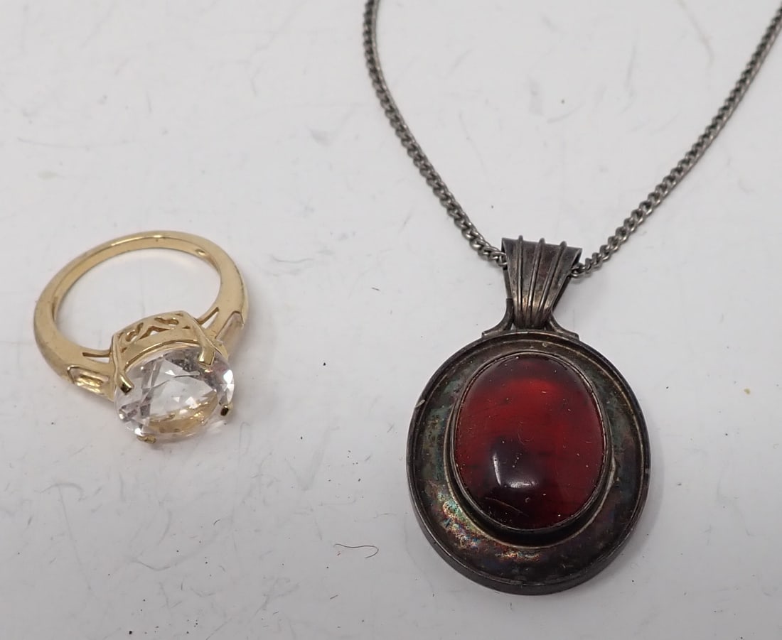 835 Silver Pendant w/ Chain Sterling Silver Ring (1 of 6)