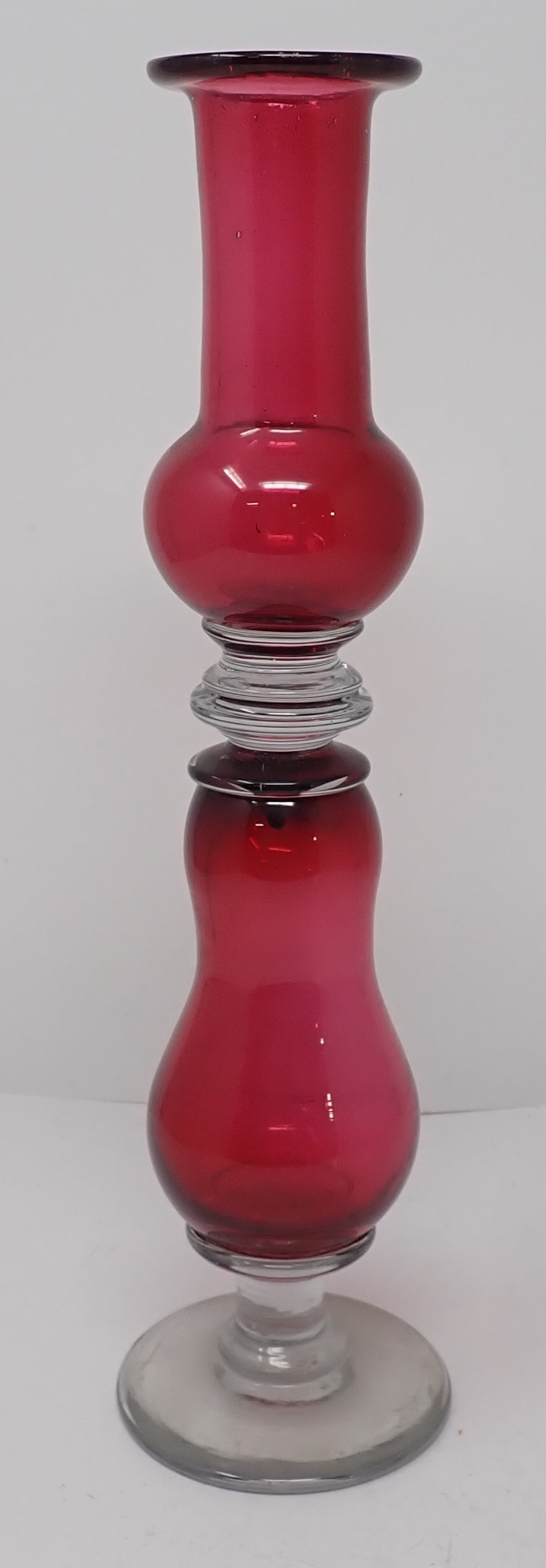 EAPG Ruby Glass Candlestick (1 of 2)