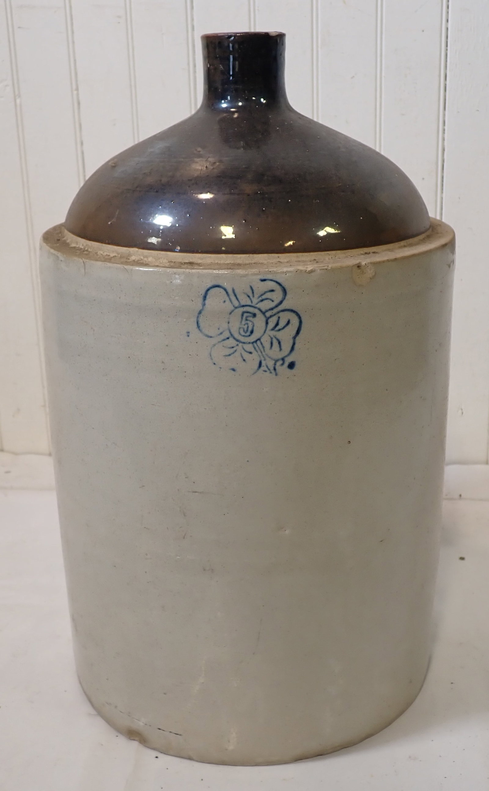 5 Gallon Stoneware Jug: Approx 19" tall. No in house shipping !