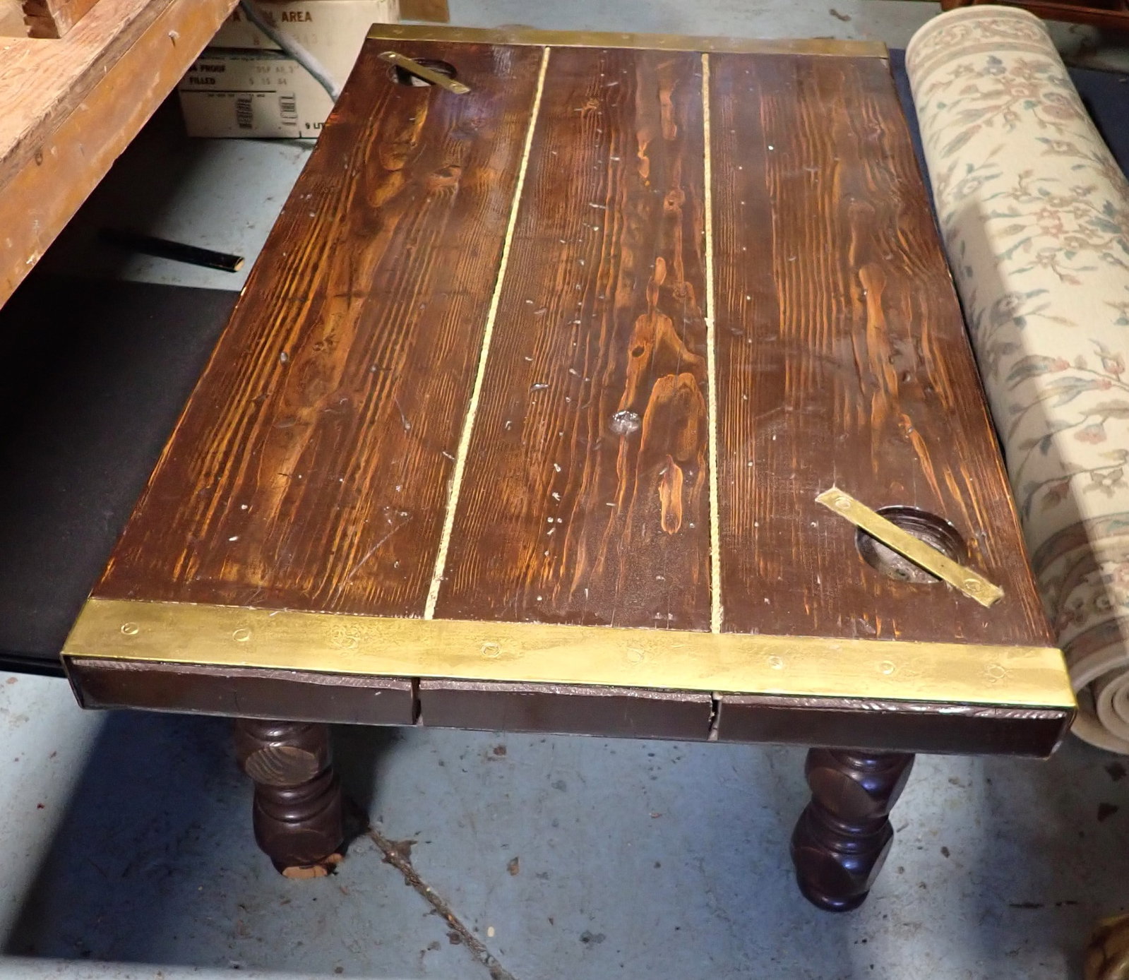 Coffee Table: Approx 31 3/4" x 54 1/4" x 17" tall and top is 2 1/2" thick. No in house shipping ! Bring help to remove