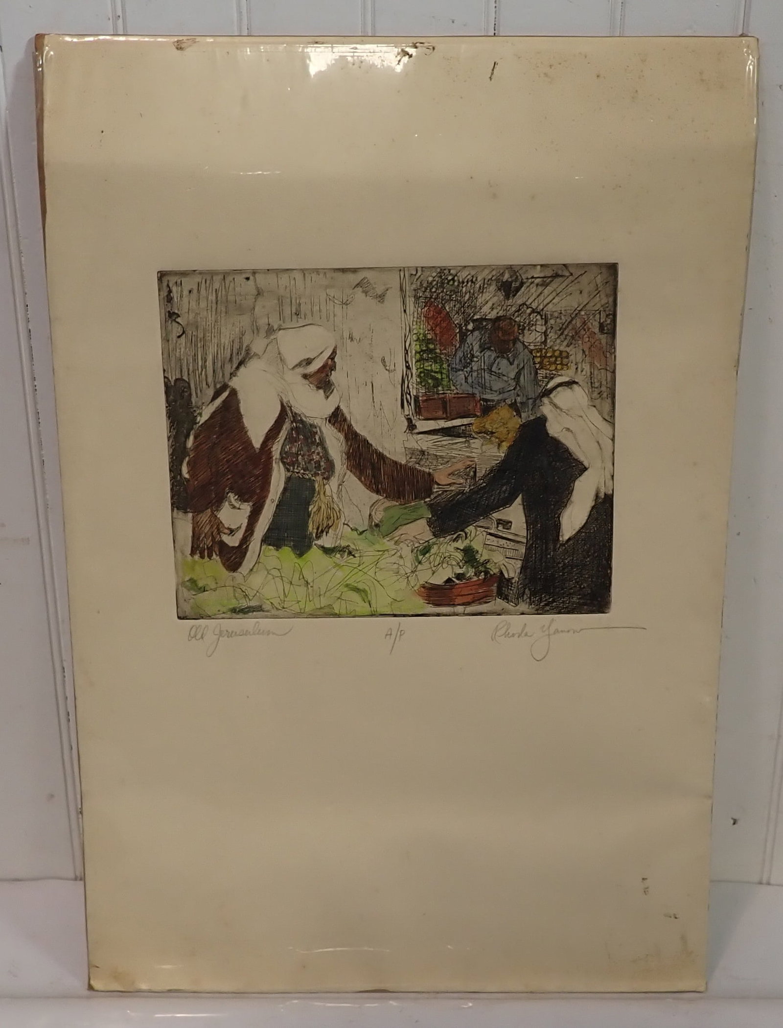 Rhoda Yanow Old Jerusalem Artist Proof: Apprx 15" x 21 3/4". This was an Exhibit for National Council of Jewish Women. Shipping available