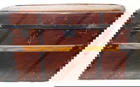 Dome Top Trunk w/ Insert & Victorian Lithographs