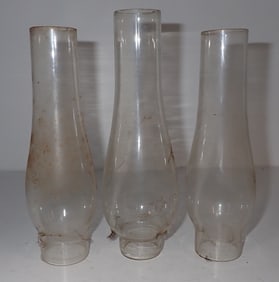 3 Oil Lamp Chimneys