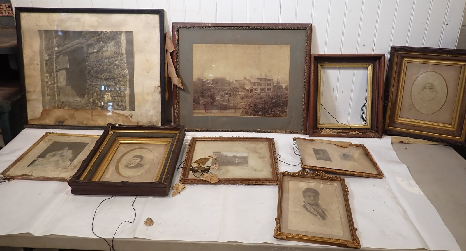 Photographs & Frames: Largst is apprx 20 7/8" x 25". Must take all ! No in house shipping !