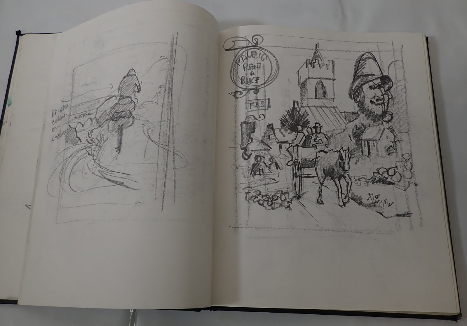 John Reilly Art Sketchbook: Apprx 11" x 14". Has 192 pages in book and close to over 3/4 full. Shipping available