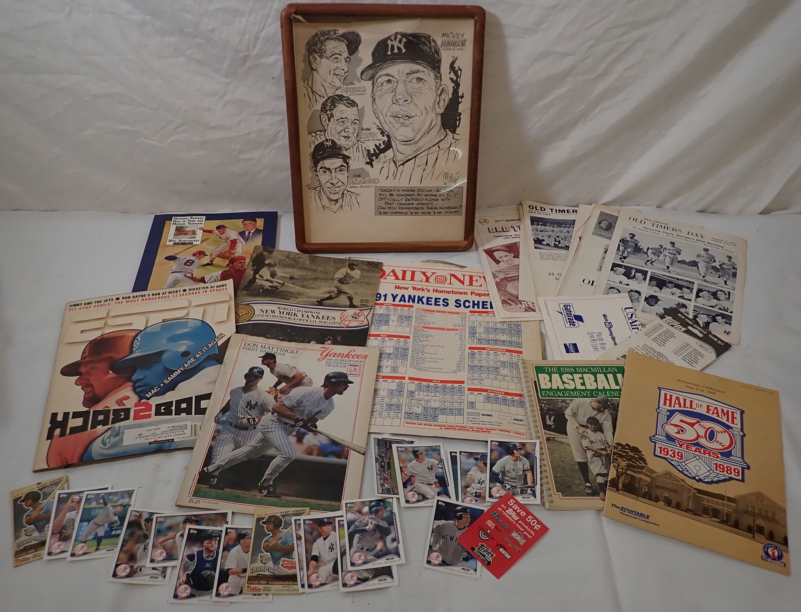 Mickey Mantle Phil Bissell Print Derek Jeter Baseball Card & Misc (1 of 8)