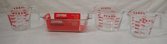 Pyrex Loaf Pan & Measuring Cup