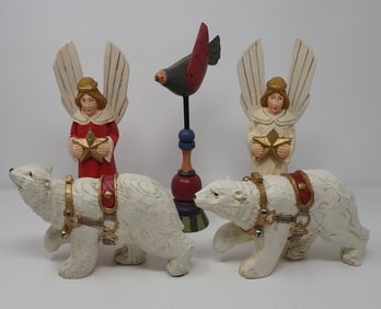 Polar Bears Folk Art Bird Derek Adams Angels