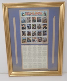 Framed 32 cent Civil War Stamps