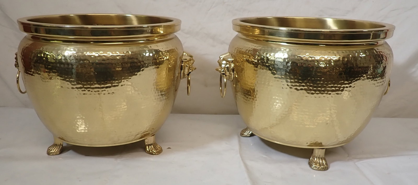 Decorative Crafts Brass Planters: Approx 13 3/4" in diameter and 12" tall. NO in house shipping