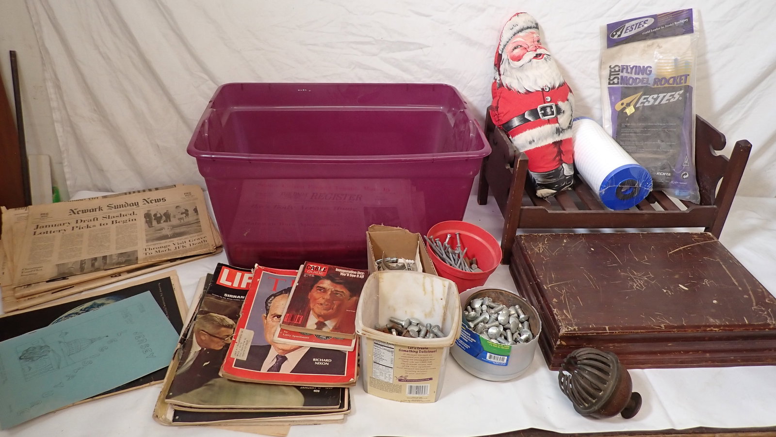 1960's Newpapers & Misc Table Contents: Must take all ! No in house shipping !