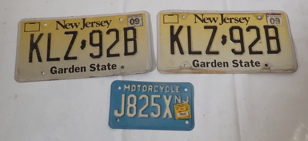 New Jersey License Plates incl Motorcyle