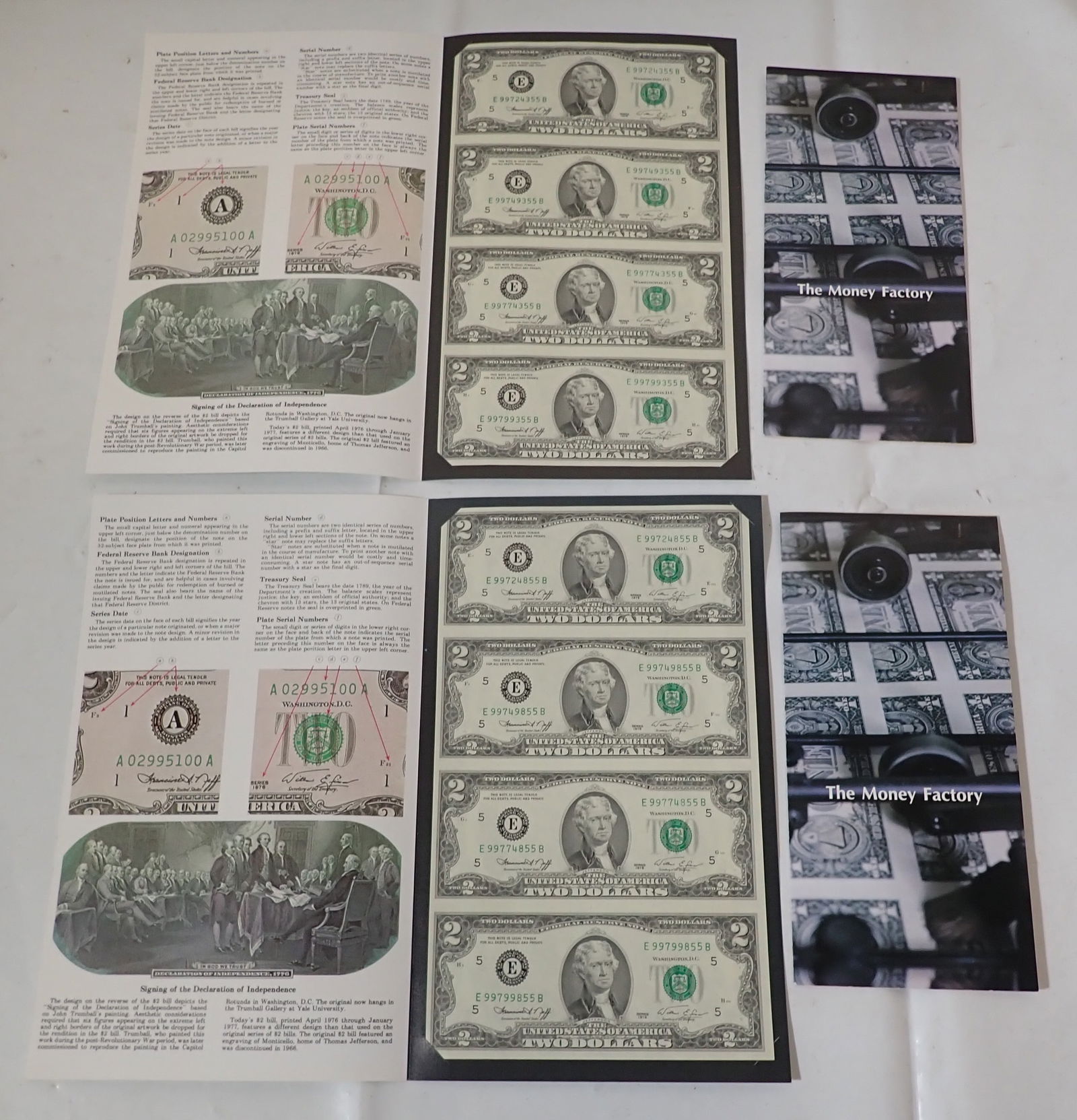 1976 Uncut 2 Dollar Bills (1 of 6)