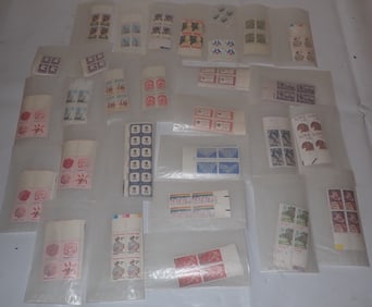 3 4 5 6 8 18 22 25 Cent Stamp Blocks