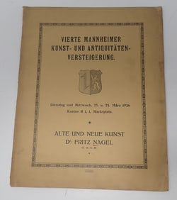1926 Fourth Annual Mannheim Art & Antiques Auction Catalog
