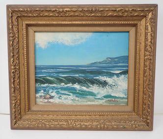 Signed Oil on Board Seascape Painting