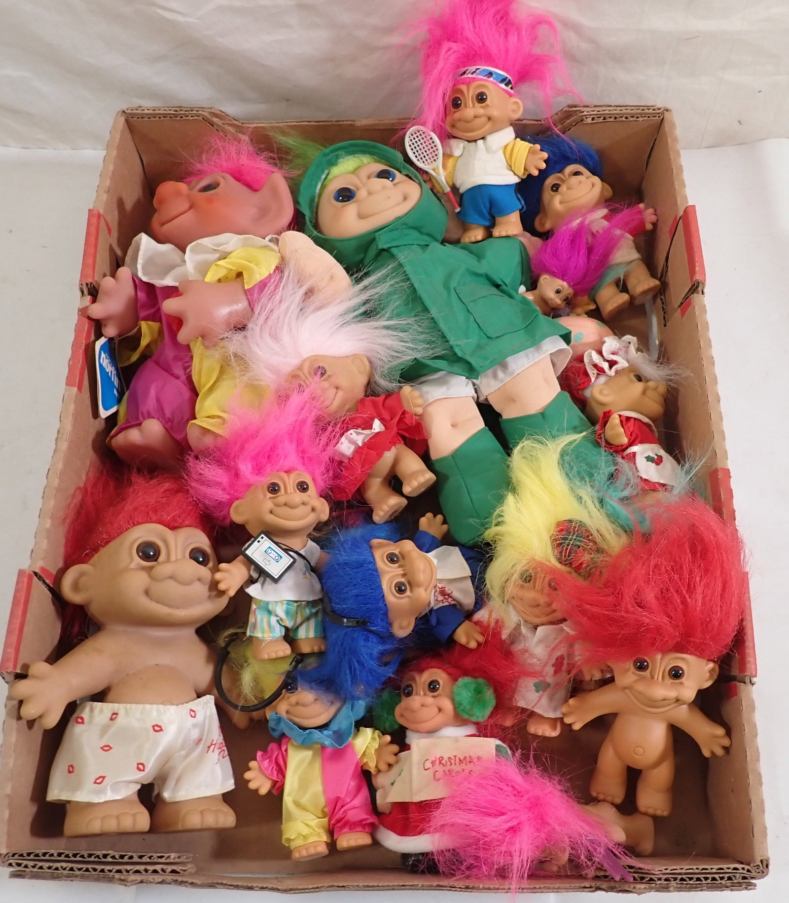 Box of Trolls: Largest is apprx 11 1/2". Shipping available