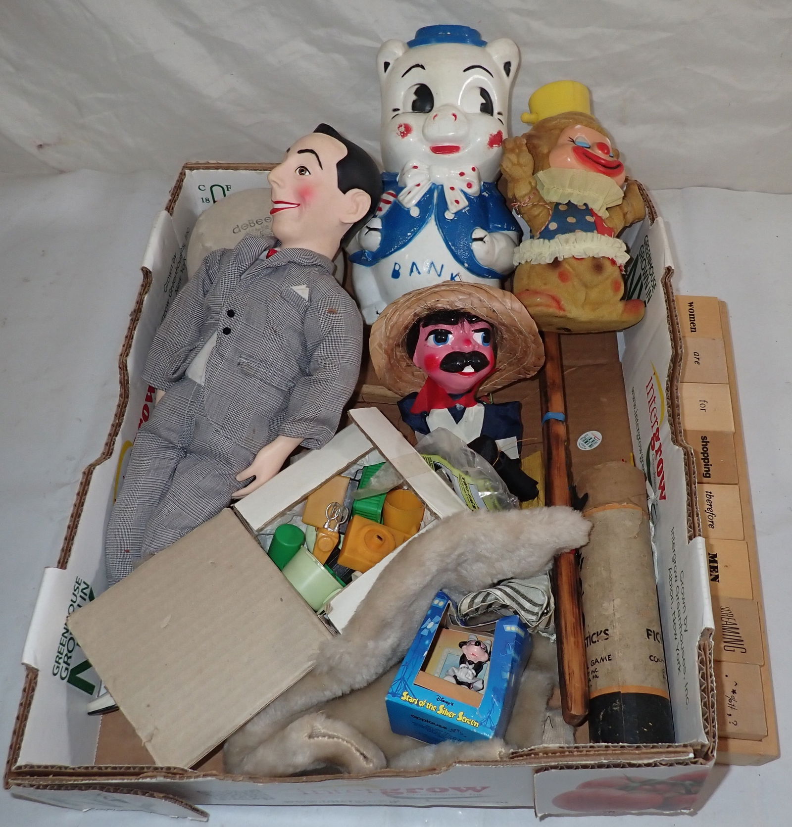 Peewee Herman Doll Piggy Bank Marionette & Misc (1 of 3)