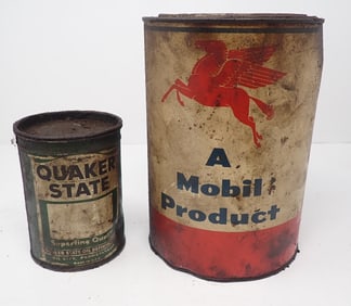 Mobil & Quaker State Grease Cans
