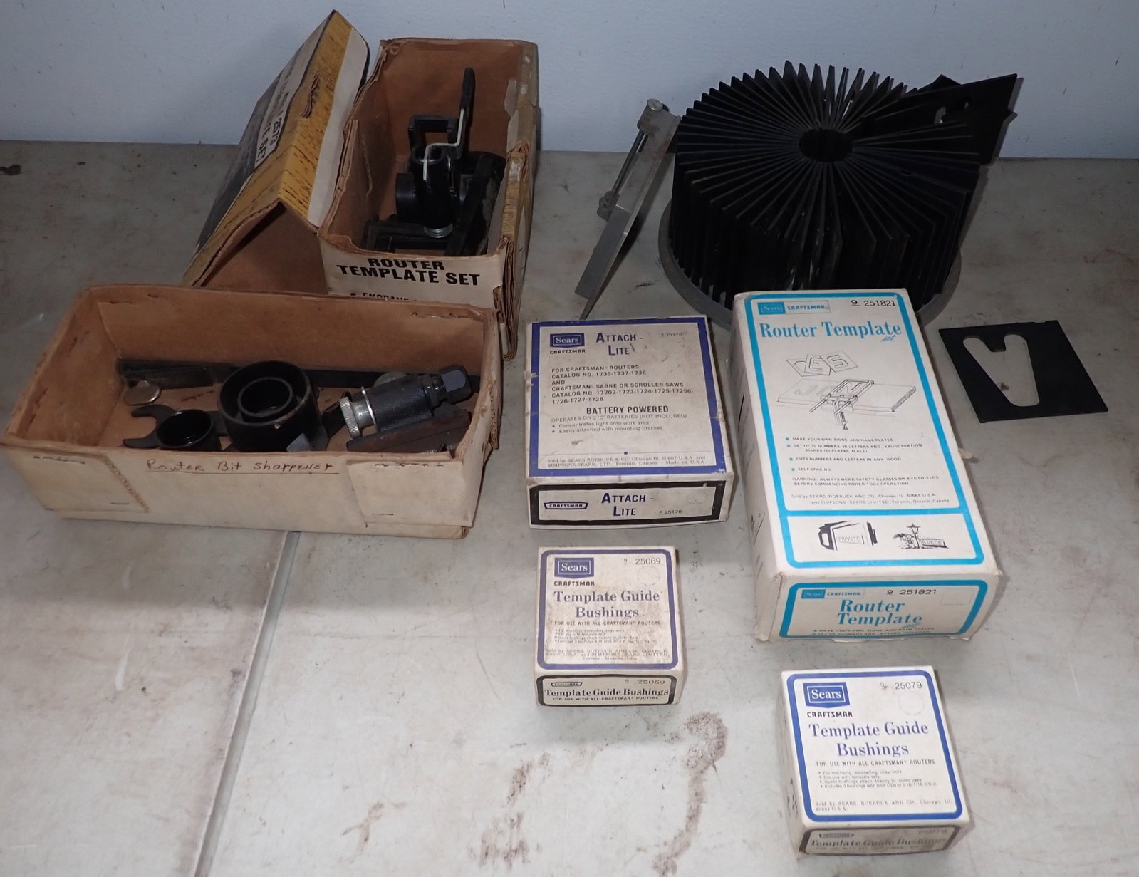 Craftsman Router Templates Bushings & Misc: We do not guarantee everything is complete. Shipping available